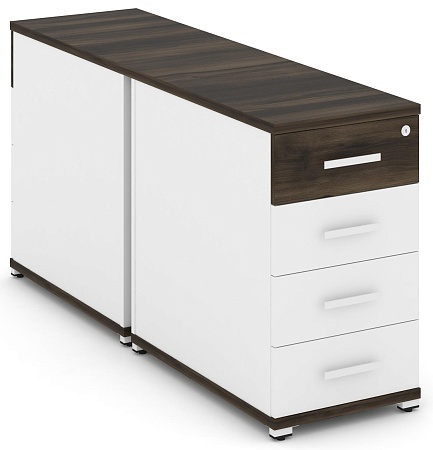 Тумба двухсторонняя опорная/приставная 3 ящика. CN.DTGO-001 B/W