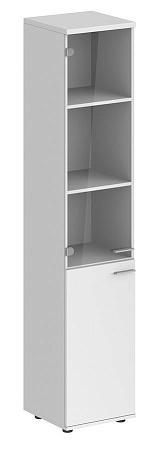 Шкаф высокий 2-х дверный со стеклом, з.ст HDF, левый SG.802.L