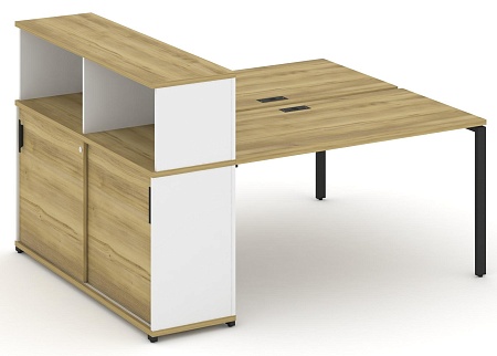 Рабочая станция с опорным шкафом купе с надставкой низкой CN.DRS-239 B/W