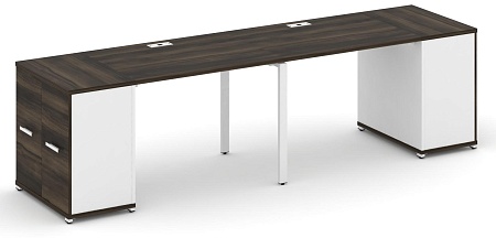 Рабочая станция с опорными распашными шкафами CN.ORS-217 B/W