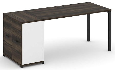 Стол рабочий с опорным распашным шкафом CN.SP-219 B/W