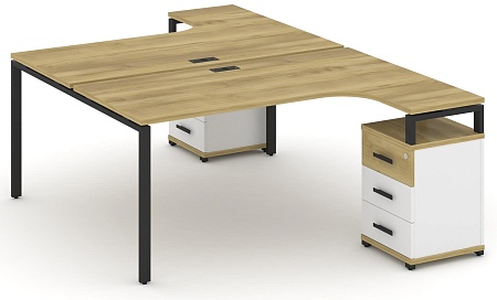 Рабочая станция с двумя опорными тумбами CN.DSA-306 B/W