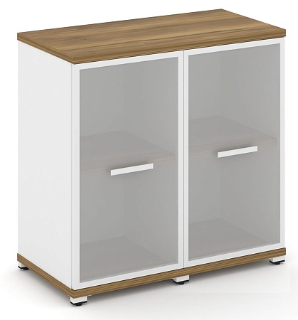 Шкаф две узкие секции, 2 ниши (2 фасада стекло белое матовое в раме, 2 ниши) CN.STU-223 RM B/W