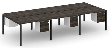 Рабочая станция двухсторонняя с подвесными тумбами на 6 мест CN.DRS-154 B/W