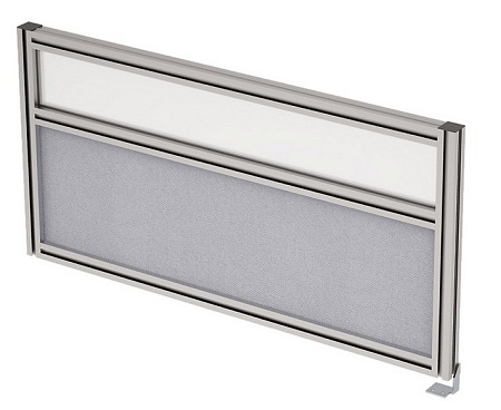 Барьер боковой в алюминевом профиле, вставка стекл...