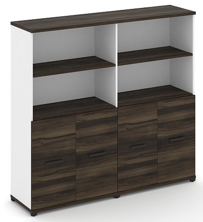 Шкаф две широкие секции, 4 ниши (4 фасада ЛДСП, 2 ниши) CN.STS-421 B/W