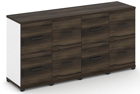 Шкаф четыре узкие секции, 2 ниши (4 фасада фасада ЛДСП, 1 ниша + 4 фасада ЛДСП, 1 ниша) CN.STU-242 B/W