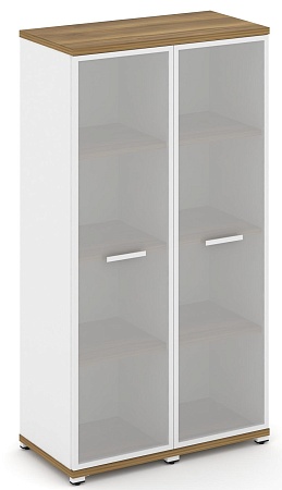 Шкаф две узкие секции, 4 ниши (2 фасада стекло белое матовое в раме, 4 ниши) CN.STU-426 RM B/W