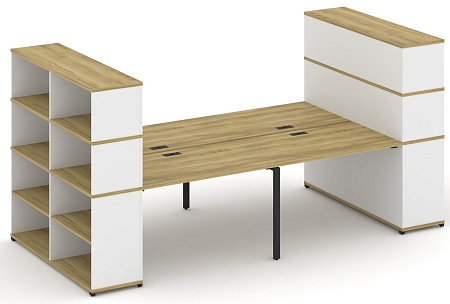 Рабочая станция с опорными стеллажами с надставкой высокой CN.DRS-258