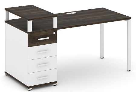 Стол рабочий с одной опорной тумбой CN.SP-410 B/W