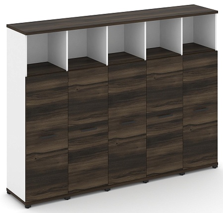 Шкаф пять узких секций, 4 ниши (5 фасадов ЛДСП, 3 ниши) CN.STU-453 B/W