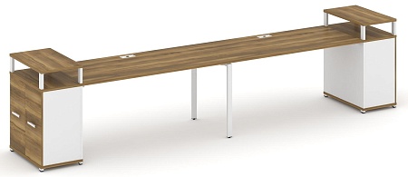 Рабочая станция с опорными распашными шкафами с верхними горизонтами CN.ORS-224 B/W