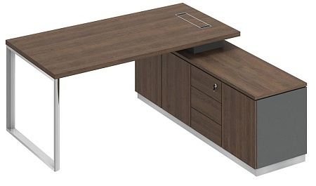 Стол руководителя на опорной тумбе правый БР 101R