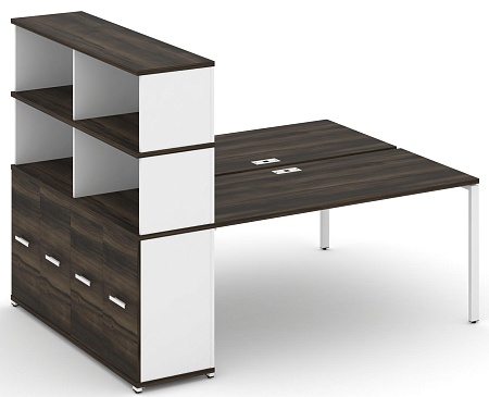 Рабочая станция с опорным распашным шкафом с надставкой высокой CN.DRS-232 B/W