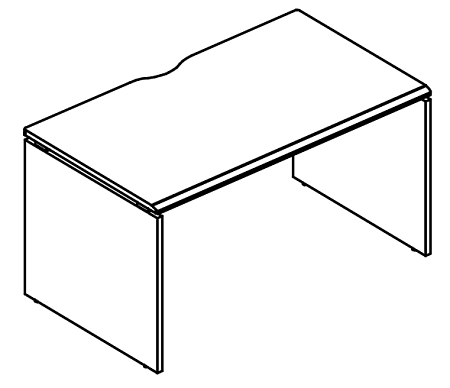 Стол письменный на каркасе ДСП (1 скос) МР МП 024.02