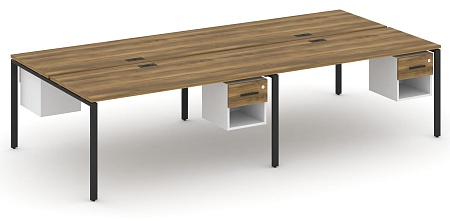 Рабочая станция двухсторонняя с подвесными тумбами на 4 места CN.DRS-140 B/W