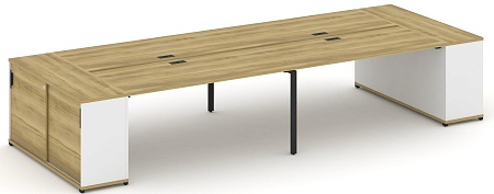 Рабочая станция с опорными шкафами купе CN.DRS-280 B/W