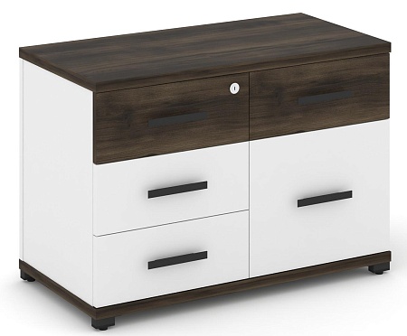 Тумба приставная широкая 4 ящика + 1 распашной фасад. CN.TSP-010 B/W