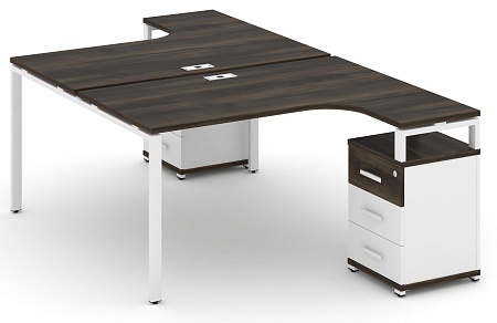 Рабочая станция с двумя опорными тумбами CN.DSA-305 B/W