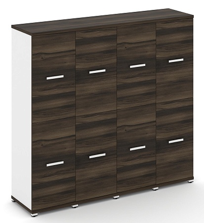 Шкаф четыре узкие секции, 4 ниши (4 фасада ЛДСП, 2 ниши  + 4 фасада ЛДСП, 2 ниши) CN.STU-442 B/W