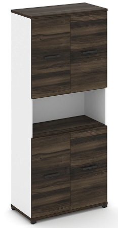 Шкаф одна широкая секция, 5 ниш (2 фасада ЛДСП накладных на 2 ниши + 2 фасада ЛДСП накладных на 2 ниши) CN.STS-513 B/W