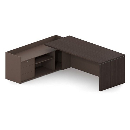 Стол руководителя на опорной тумбе без накладных фасадов SN13.2319L