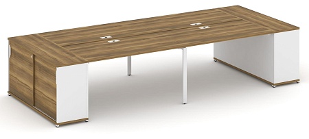 Рабочая станция с опорными шкафами купе CN.DRS-279 B/W