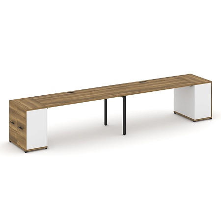 Рабочая станция с опорными распашными шкафами CN.ORS-220 B/W