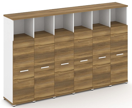 Шкаф шесть узких секций, 4 ниши (6 фасадов ЛДСП, 3 ниши) CN.STU-463 B/W