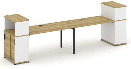 Рабочая станция с опорными шкафом купе с надставкой низкой CN.ORS-239 B/W