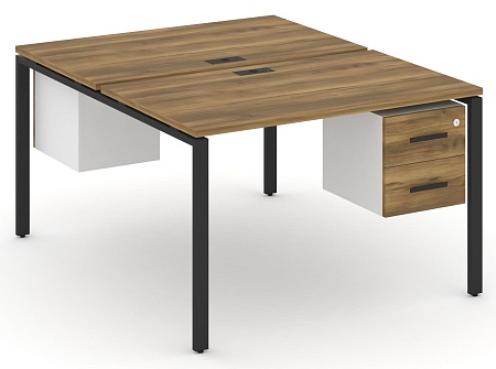 Рабочая станция двух сторонняя с подвесными тумбами на 2 места CN.DRS-114 B/W