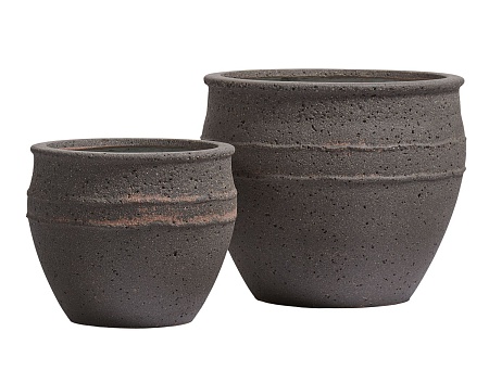 Кашпо Treez Ergo Nero Чаша Чёрный туф в-45 см, д-53 см