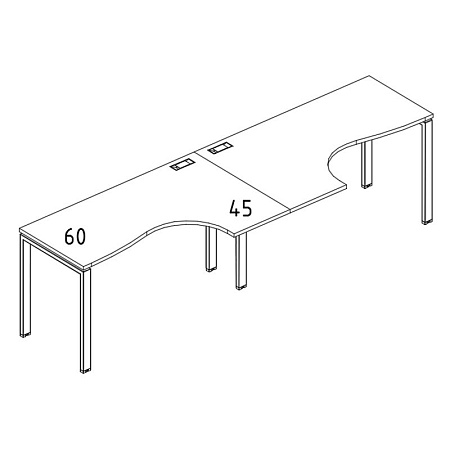 Рабочая станция со столами эргономичными  А4 Б1 031-2 БП