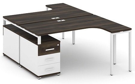 Рабочая станция с двойной опорной тумбой CN.DSA-302 B/W