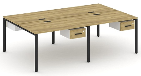 Рабочая станция двухсторонняя с подвесными тумбами на 4 места CN.DRS-130 B/W