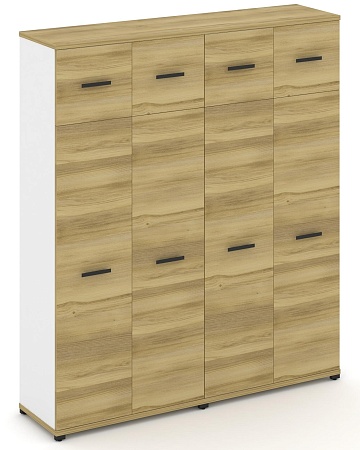 Шкаф две широкие секции, 5 ниш (4 фасада ЛДСП,  4 ниши + 4 фасада ЛДСП, 1 ниша) CN.STS-527 B/W