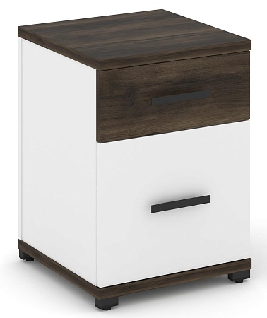 Тумба опорная/приставная 1 ящик + 1 распашной фасад. CN.TUO-004 B/W