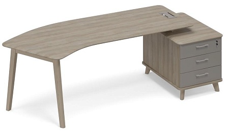 Стол эргономичный на тумбе малой (тип 5) WOOD правый ТМ В2 132