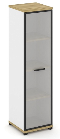 Шкаф одна узкая секция, 4 ниши (фасад стекло белое матовое в раме, 4 ниши) CN.STU-416 RM B/W