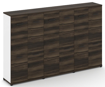 Шкаф три широкие секции, 4 ниши (6 фасадов ЛДСП, 3 ниши + 6 фасадов ЛДСП, 1 нишу) CN.STS-434 B/W