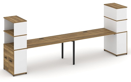 Рабочая станция с опорными распашными шкафами с надставкой высокой CN.ORS-232 B/W