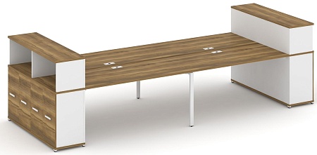 Рабочая станция с опорными распашными шкафоми с надставкой низкой CN.DRS-272 B/W