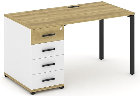 Стол рабочий с одной опорной тумбой CN.SP-401 B/W