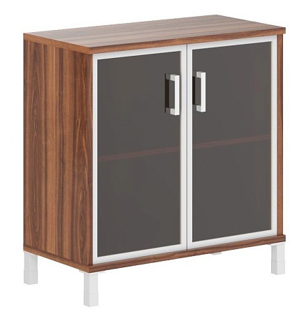 Шкаф низкий со стеклянными дверьми в AL-рамке B 410.4
