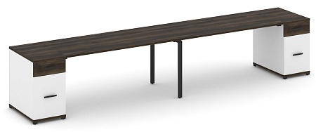 Рабочая станция на 2 места с двумя опорными тумбами CN.ORS-416 B/W