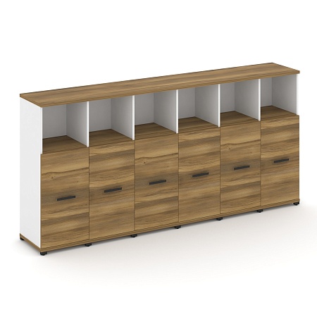 Шкаф шесть узких секций, 3 ниши (6 фасадов ЛДСП, 2 ниши) CN.STU-363 B/W