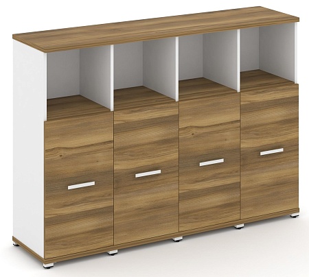 Шкаф четыре узкие секции, 3 ниши (4 фасада ЛДСП, 2 ниши) CN.STU-343 B/W