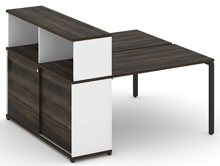 Рабочая станция с опорным шкафом купе с надставкой низкой CN.DRS-238 B/W