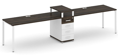 Рабочая станция на 2 места с одной опорной тумбой CN.ORS-420 B/W