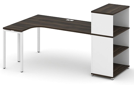 Стол эргономичный с опорным стеллажом с надставкой низкой левый CN.SA-206(L)
